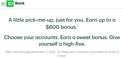 td bank 600 bonus